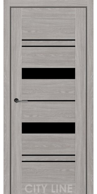 Межкомнатные двери CityLine Express VALENTA korfad-express-valenta-dub-gladstoun-grei-cityline-express-s-cernym-steklom